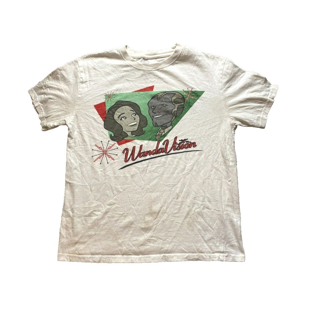 Wanda Vision Shirt Adult Medium White Marvel Studios‎ Cartoon Comics Mens